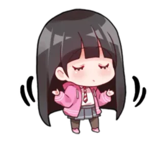 🙄 4c6dffd4 Anime, Manga, Fille, Kawaii, Mignon, Uniforme Scolaire, Sticker, Rose telegram sticker