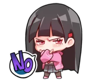 ❌ aabb9e14 No Fille animé, Non, Désapprobation, Dessin animé, Chibi, Manga, Refus telegram sticker