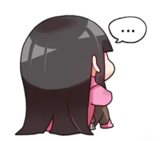 💬 b5c3cf11 ... Dessin animé, Fille, Réflexion, Émotion, Anime telegram sticker