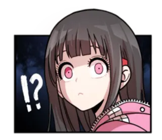 😨 c0b69c76 !?  fille anime, choqué(e), question, surpris(e) telegram sticker