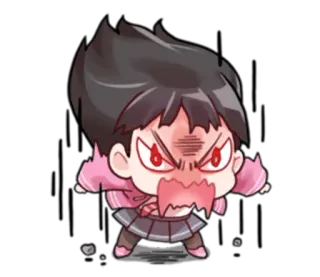 🤬 c64a7af8 en colère, contrarié, frustré, dessin animé, anime, chibi telegram sticker