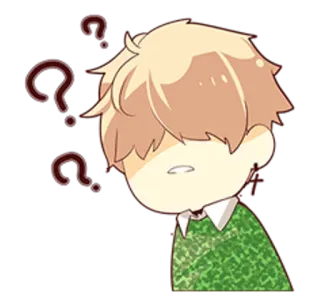 🤔 450986b9 мультфильм, вопросительный знак, замешательство, аниме, стикер, мальчик telegram sticker