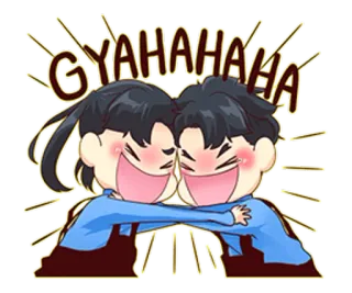 👻 6111c2fd GYAHAHA смех, мультфильм, эмодзи, праздник, счастливый, радостный telegram sticker