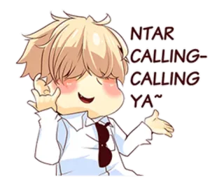 📲 6507e47a NTAR CALLING-CALLING YA~ Аниме, Звонок, Сообщение, Милый, Парень, Общение telegram sticker