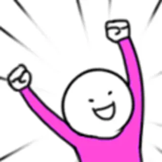 🙌 f6bbf96a strichmännchen, feier, fröhlich, einfach, cartoon telegram sticker