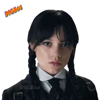 😄 1cb53697 Wednesday Addams Wednesday wednesday, addams family, jenna ortega, tv show, netflix, goth, dark telegram sticker