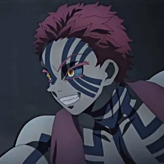 ✊ 396b5298 Akaza Demon Slayer Anime, Iblis, Bertarung, Seni bela diri, Monster, Penjahat whatsapp sticker