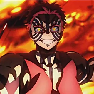 ✊ 7331b639 Akaza Demon Slayer Anime, Iblis, Berkelahi, Penjahat whatsapp sticker