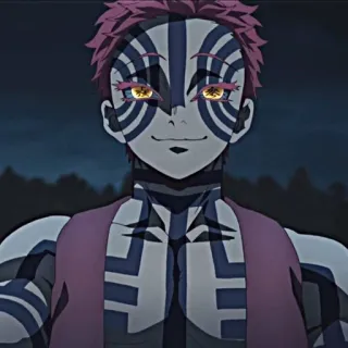 🤍 c6984991 Akaza Demon Slayer Anime, Iblis, Petarung, Bulan Atas, Kimetsu no Yaiba, Akaza whatsapp sticker