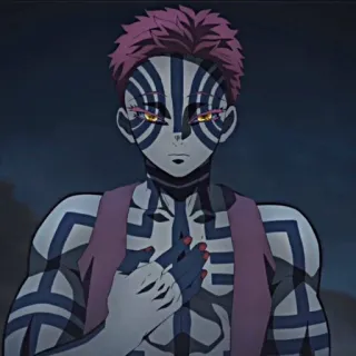 ✊ e475684a Akaza Demon Slayer Anime, Iblis, Karakter, Akaza, Demon Slayer whatsapp sticker