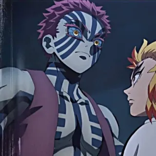 ✊ f4c56339 Akaza Demon Slayer Anime, Iblis, Pertarungan, Manga whatsapp sticker