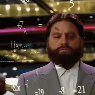 🧐 73f98b36 The Hangover Зак Галифианакис, Мальчишник в Вегасе, математика, смешно, фильм, комедия telegram sticker