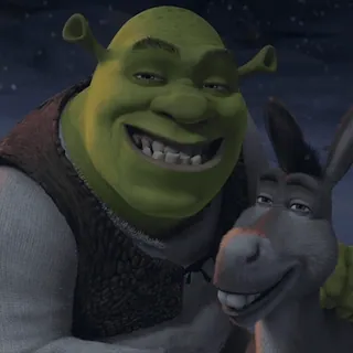😁 a2598999 Shrek Шрек, Осел, Dreamworks, мультфильм, персонажи мультфильмов, комедия, огр, дружба telegram sticker