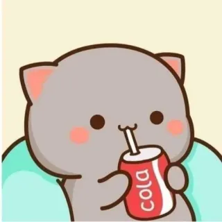 🥤 3b7c5c19 COLA Katze, trinken, Cola, niedlich, Cartoon telegram sticker