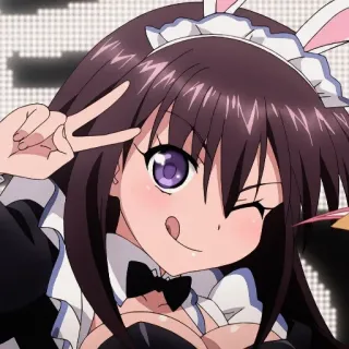 ✌️ 63ae5ce5 Anime, Hasenohren, süß, Maid, Mädchen, zwinkern telegram sticker