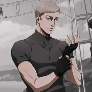 🙂 ad7448f6 Erwin Smith Attack on Titan Anime, Attack on Titan, Erwin Smith, Charakter, Kommandant, Handschuhe, Manga telegram sticker
