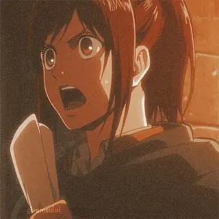 😾 eedeaa27 Sasha Braus Attack on Titan Anime, Sasha Braus, Attack on Titan, Cartoon, Fanart telegram sticker