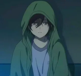 😂 941bc703 Anime, Personaje, Sudadera con capucha, Triste, Chico telegram sticker