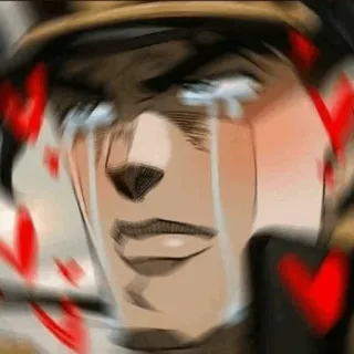 😂 bf360295 Jotaro Kujo JoJo's Bizarre Adventure Anime, Manga, Llorando, Corazones, Emocional, Jojo's Bizarre Adventure telegram sticker