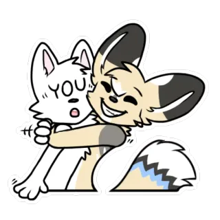 🙆 154c69e1 YOU hoạt hình, chó, ôm, tình bạn, dễ thương, tình cảm, thú cưng telegram sticker