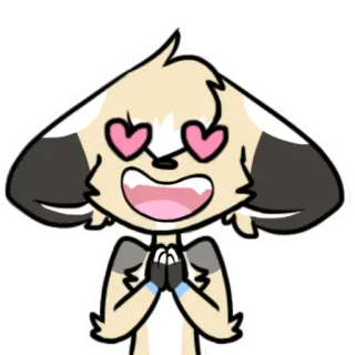 😍 241df382 hoạt hình, dễ thương, động vật, mắt trái tim, tình yêu, kawaii telegram sticker