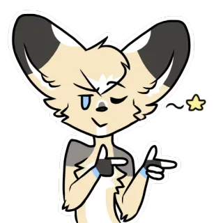 😉 5699a6d0 Furry, Nhân hóa, Cáo, Hoạt hình, Nhân vật, Động vật, Súng ngón tay, Nháy mắt telegram sticker