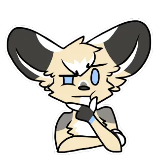 🤔 cde3253b động vật, lông lá, hình người, hoạt hình, nhãn dán, dễ thương, đang nghĩ, nhân vật telegram sticker