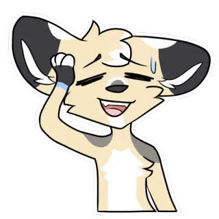 😅 dd8f4d6d furry, hình người thú, hoạt hình, nhãn dán, xấu hổ, giọt mồ hôi, nụ cười telegram sticker
