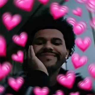 🥰 0d2c1b03 The Weeknd ca sĩ, trái tim, tình yêu, âm nhạc, vui vẻ telegram sticker