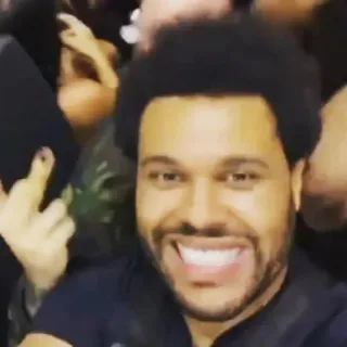 😀 871a569d The Weeknd ca sĩ, ngón giữa, người nổi tiếng, nghệ sĩ, âm nhạc telegram sticker