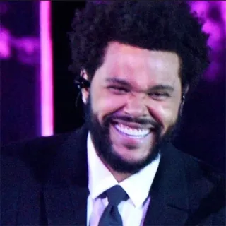 😄 e6403984 The Weeknd ca sĩ, nhạc sĩ, nghệ sĩ, người biểu diễn, nụ cười telegram sticker