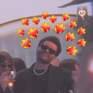 ❤️‍🔥 ea45c842 The Weeknd ca sĩ, nhạc sĩ, người nổi tiếng, âm nhạc, trái tim, ngọn lửa telegram sticker