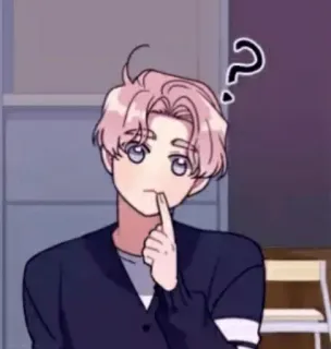 🤨 54b139bc anime, kartun, pertanyaan, berpikir, pria, anak laki-laki whatsapp sticker