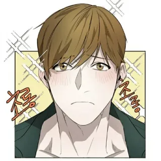 🥺 be7ab14d 쯧 orang, ilustrasi, pria, gaya anime whatsapp sticker