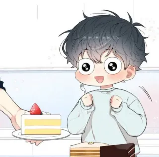 🤩 d90832ce kartun, anak, kue, imut, makanan penutup, ilustrasi whatsapp sticker