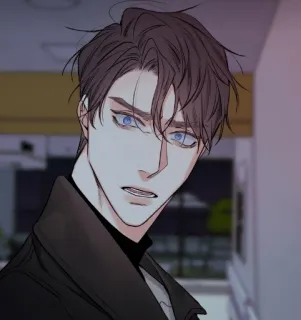 😳 e1af425c pria, potret, anime, manga, karakter, gambar whatsapp sticker