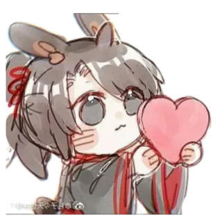 🏵 6f50278a Anime, Chibi, Słodkie, Serce telegram sticker