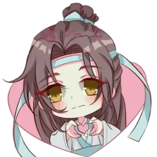 🏵 b93100a8 Anime, Chibi, Słodkie, Serce, Fanart telegram sticker