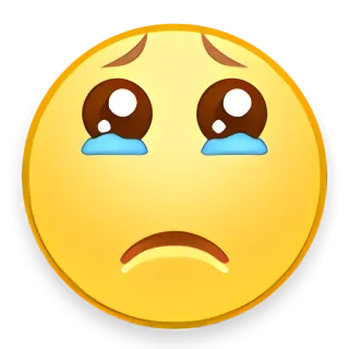 🦇 284add7c Emoji, Sedih, Menangis, Wajah, Kuning, Air mata telegram sticker