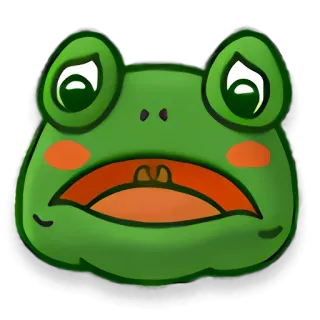 🦇 505c2c46 katak, sedih, kesal, kartun, binatang, hijau telegram sticker