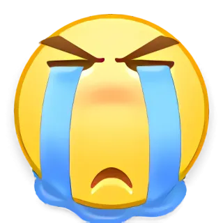 🦇 8cae5401 Emoji, Sedih, Menangis, Ekspresi, Kuning, Wajah telegram sticker