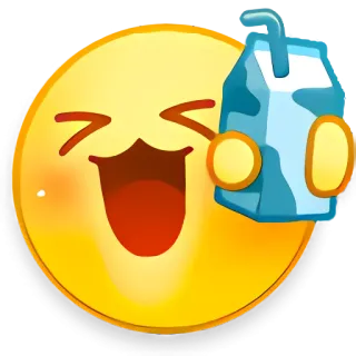 🦇 fcc34c7e Emoji, Tertawa, Susu, Senang, Kuning telegram sticker