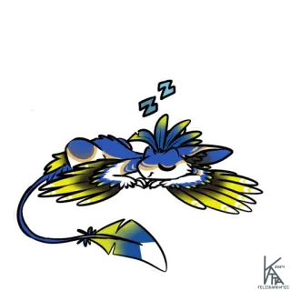 💤 768771a3 ZZ นอนหลับ, มังกร, การ์ตูน, สัตว์, ขนนก, น่ารัก telegram sticker