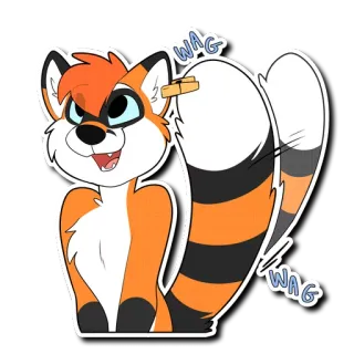 😃 062bc94d Wag cáo, furry, hoạt hình, động vật, vẫy, đuôi telegram sticker