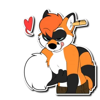 😘 1ef54ffc cáo, hoạt hình, hình người, động vật, furry, trái tim telegram sticker