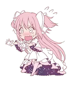 😱 3dd4d100 Anime, Dibujos animados, Kawaii, Lindo, Chica mágica, Pelo rosa, Chibi telegram sticker