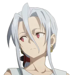 😕 eb4dde44 Anime, Sticker, Personaje, Pelo blanco, Ojos rojos telegram sticker