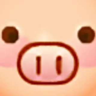 🐷 e520dc19 maiale, animale, cartone animato, carino, faccia, illustrazione telegram sticker