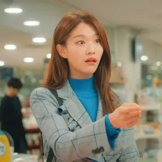 😨 4b76a6e8 frau, schockiert, jacke, asiatisch, überrascht, koreanisch whatsapp sticker