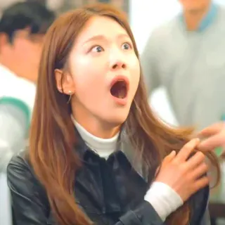 😱 5de7463c geschockt, Frau, überrascht, offener Mund, Porträt whatsapp sticker